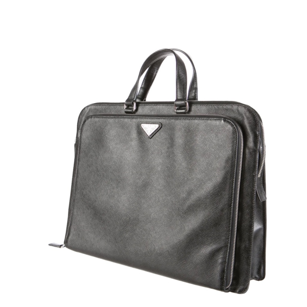 Prada Saffiano Briefcase Black leather
